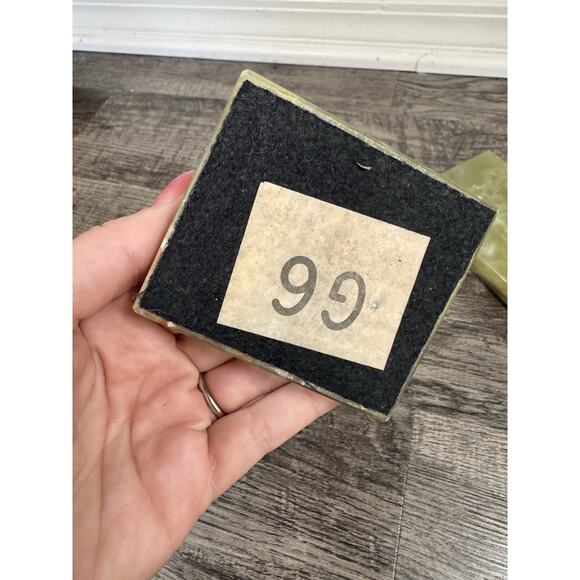 Set Of 2 Vintage Green Alabaster Fountain Pen Holders MCM Atomic Mad Men - Picture 5 of 16